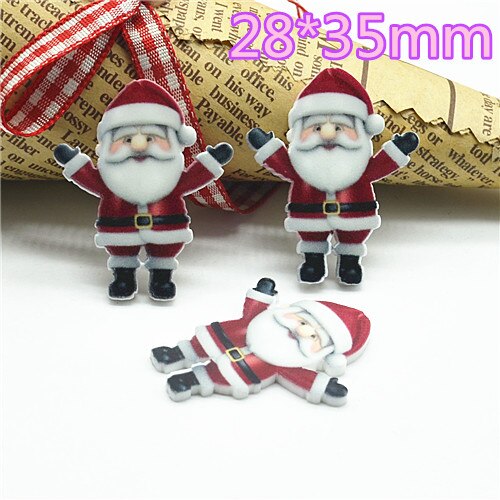 Résine planaire kawaii, arbre bonhomme de neige de noël, décoration à dos plat, charme artisanal, accessoires centraux pour cheveux, à faire soi-même, 10 pièces: 6