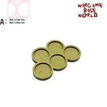 Wargame Base World - Movement Tray - 5 round 25mm - derangements Shape MDF