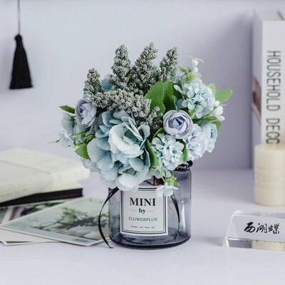 Nordic Lass Fles Charmante Rose Bloem Gerbera Daisy Voor Bruiloft Woonaccessoires Decoratie Room Decor