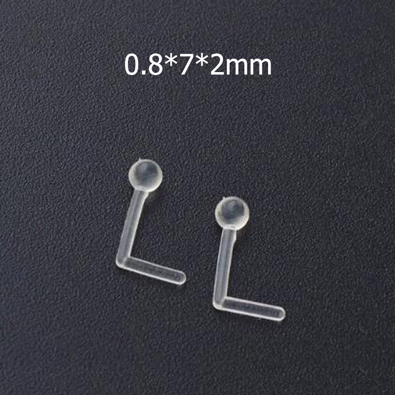 5 uds piercing lengua mancuerna damas Simple anillo de nariz estilo perno de retención transparente para mujeres joyería del cuerpo Bioflex: Style 4