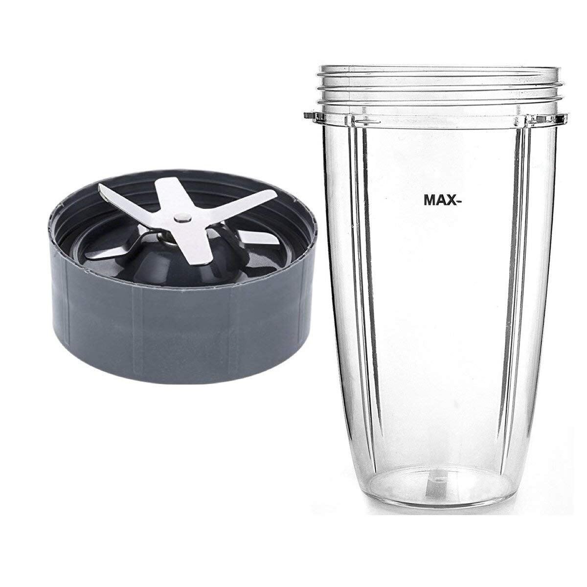 Nutri Compatible 32oz Cup & Blade Replacement Set Tall Blender Cup & 6 Fin Extractor Blade Accessories