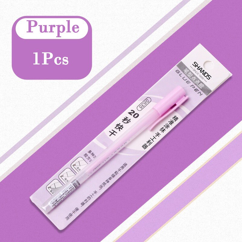 Colors Portable Pen Shape Glue Multi-function Adhesive Student DIY Office Accessories School Supplies Korean Stationery: purple