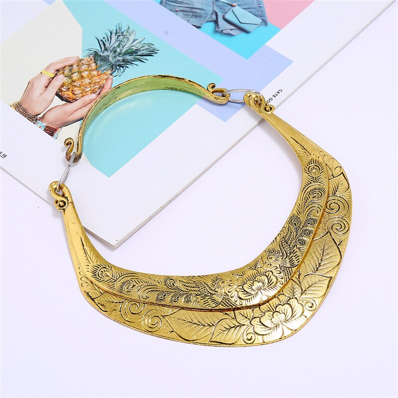 LZHLQ Chunky Punk Style Necklace Women Collar Necklace Girls Jewelry: Gold