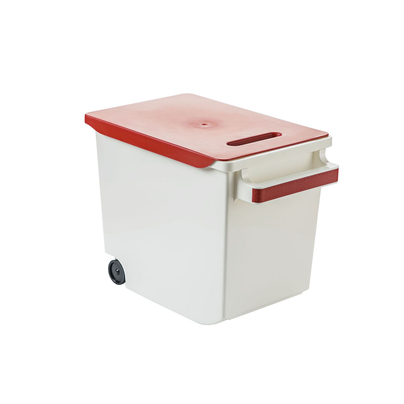 10/15KG grande boîte de rangement de riz de cuisine avec la caisse de récipient de farine de Grain de roue boîtes de récipient de riz en plastique bac scellé anti-poussière: 10KG Red