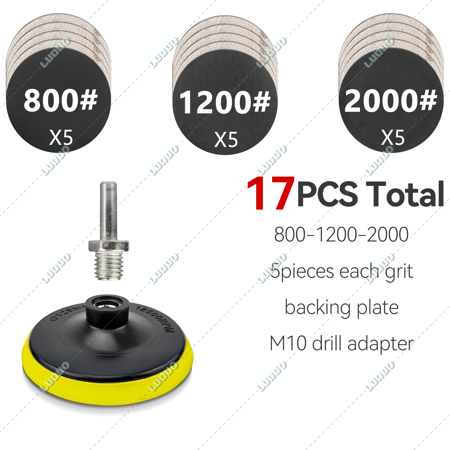 Foglio di levigatura rotondo a umido Carta vetrata per lucidatura a secco per dettagli auto Accessori per smerigliatrice per ripristino fari Carta per dischi abrasivi