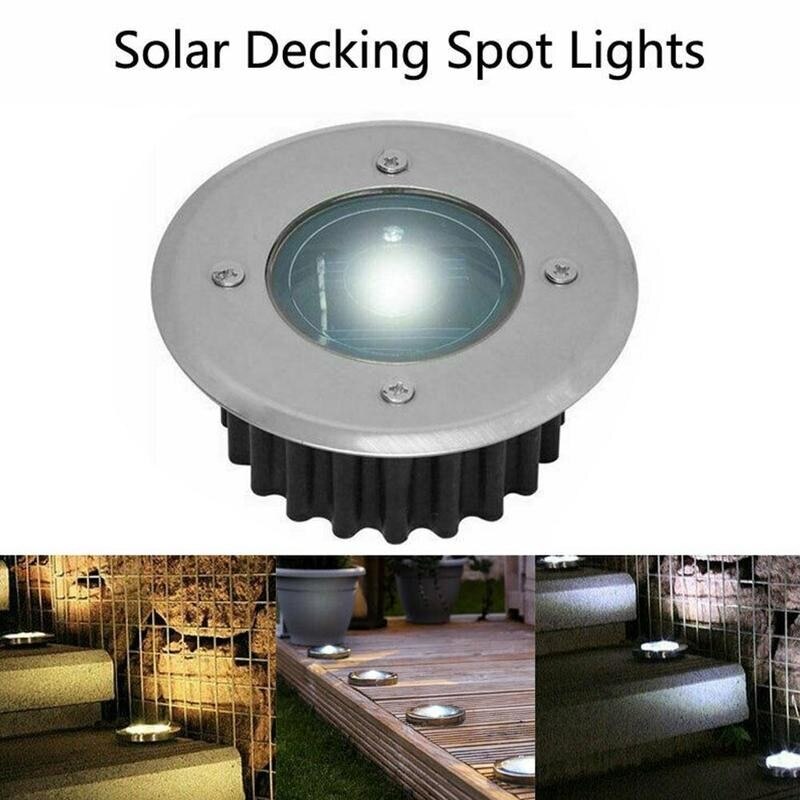 Solar Energy Deck Light Waterproof Led Light Garden Underground Ip44 Outdoor Buried Garden Path Spot Recessed Inground Lighting