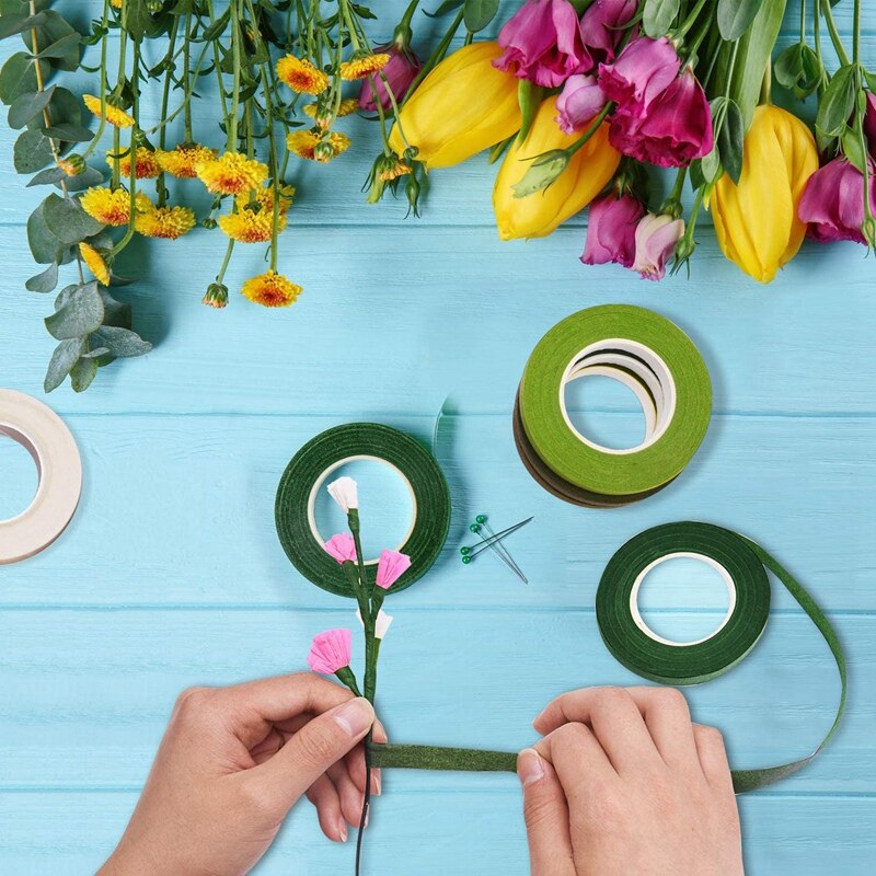 15 rollos de cinta Floral para envolver ramo de flores y proyectos de floristería decoraciones de 1/2 pulgadas de ancho 30 yardas