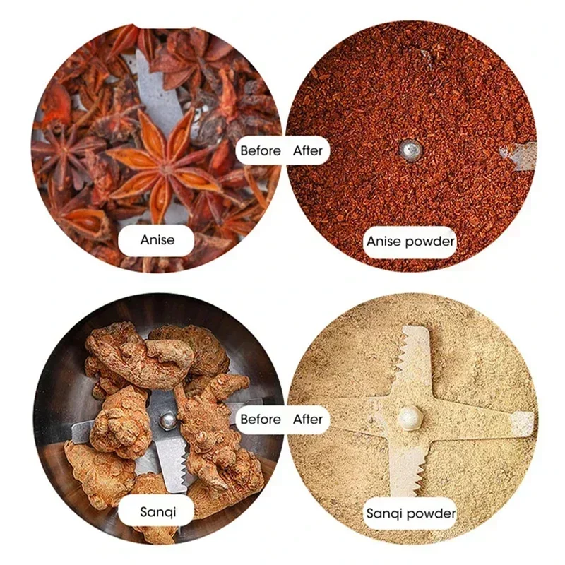 400W Stainless Electric Grinder Baby Food Pulverizer Coffee Beans Mill Grinder Fast Grinding Multifunction Smash Machine