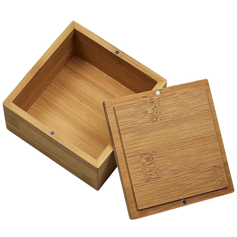 Square Wooden Jewelry Box Bamboo Jewelry Storage Box
