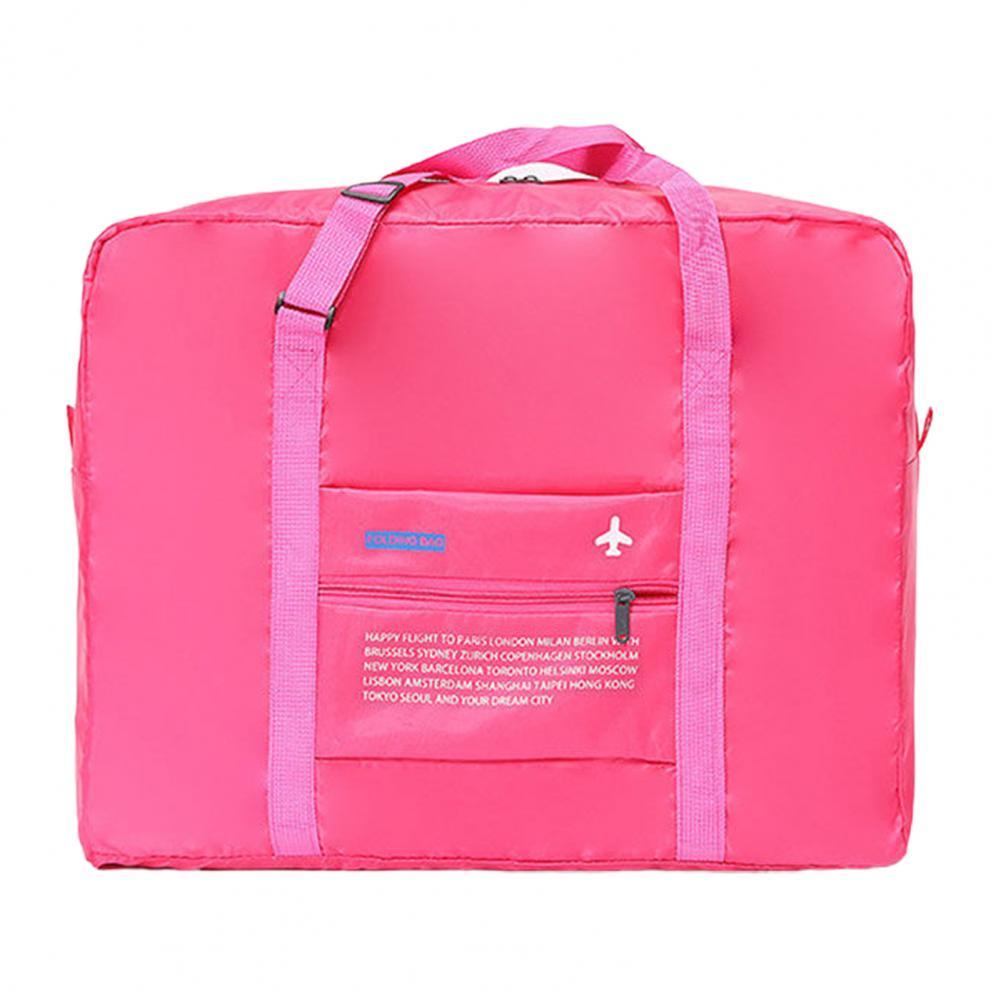 Luggage Bags Easy to Carry Fabric Lightweight Foldable Travel Duffel Bag Tote Gym Bags for Overnight: Rose Red