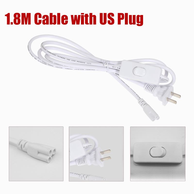 Tira de luces Led de tubo de 220V con Cable, accesorio de luces para el hogar, dormitorio, cocina, armario, iluminación, lámpara interior, tubo de 110V: Blanco / Luz natural / 5 ud