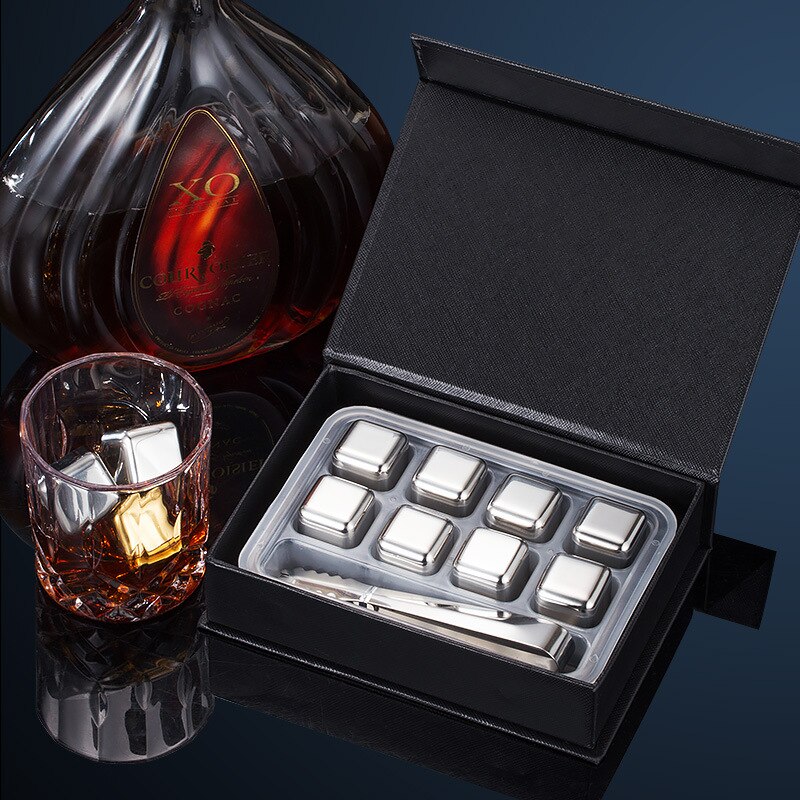 Stainless Steel Ice Cubes Reusable Whiskey Frozen Object Keep Drinks Cold A Long Time Special Square Cube Sets For Bars