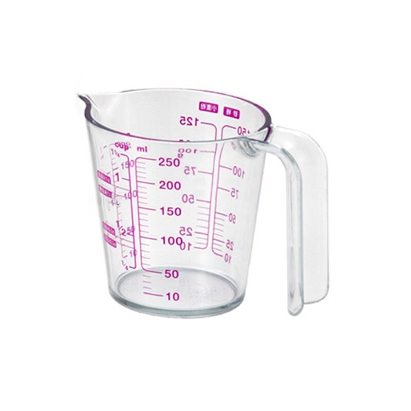 250/500ml Graduated Clear Plastic Measuring Cup for Jug Pour Spout Container: 250ML