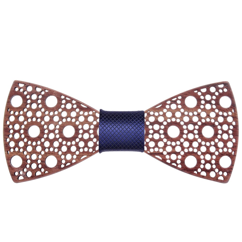 Slank 100%  træ butterfly prik hule careved hals bånd til mænd bryllup rød bule plaid formel træ bowtie tilbehør krave: 07
