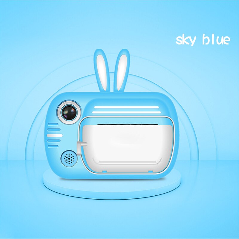 Instant Print Camera Children Mini Camera 1080P Photo Video Digital Camera For Kids Christmas Birthday For Child: Blue / With 32GB SD Card