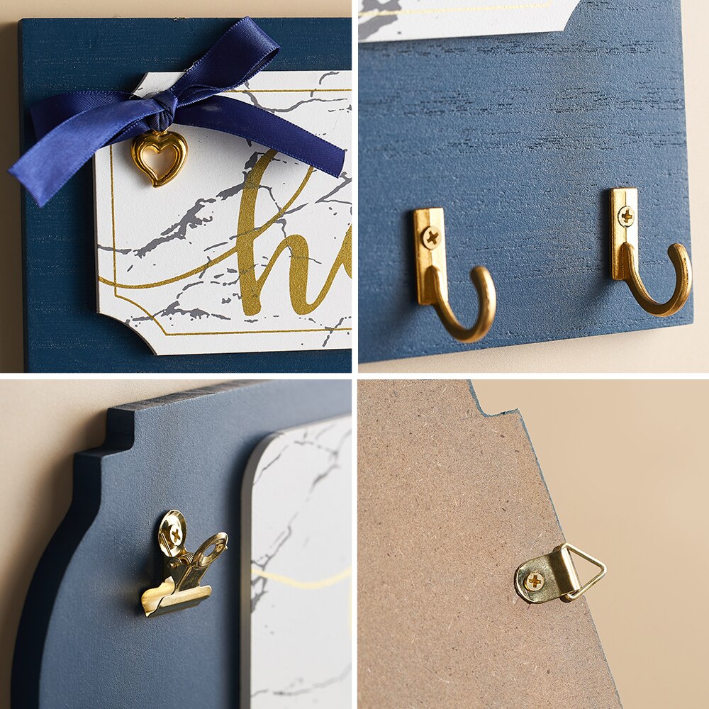 Minimalist Key And Mail Holder Wall Hooks Home Decoration Coat Hanger Nordic Hook Wall Wood House Shape Key Hanger Holder