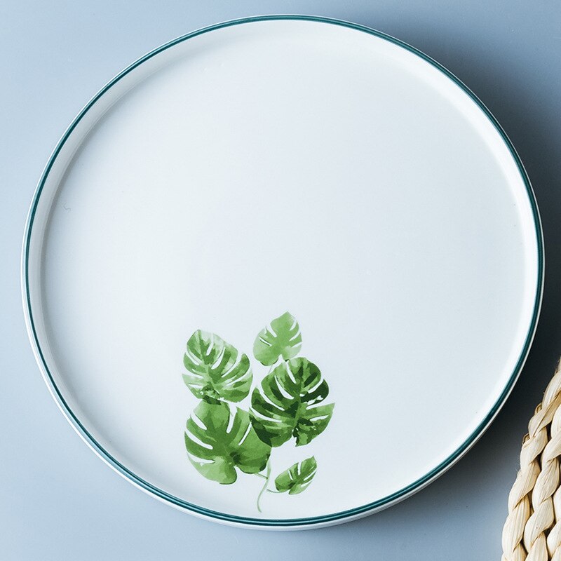 20 cm Leaf Round Ceramic Plate Cartoon Plant Procelain Dinner Plate Dessert Steak Fruit Nuts Tray Household Snack Dishes Plate: Turtle