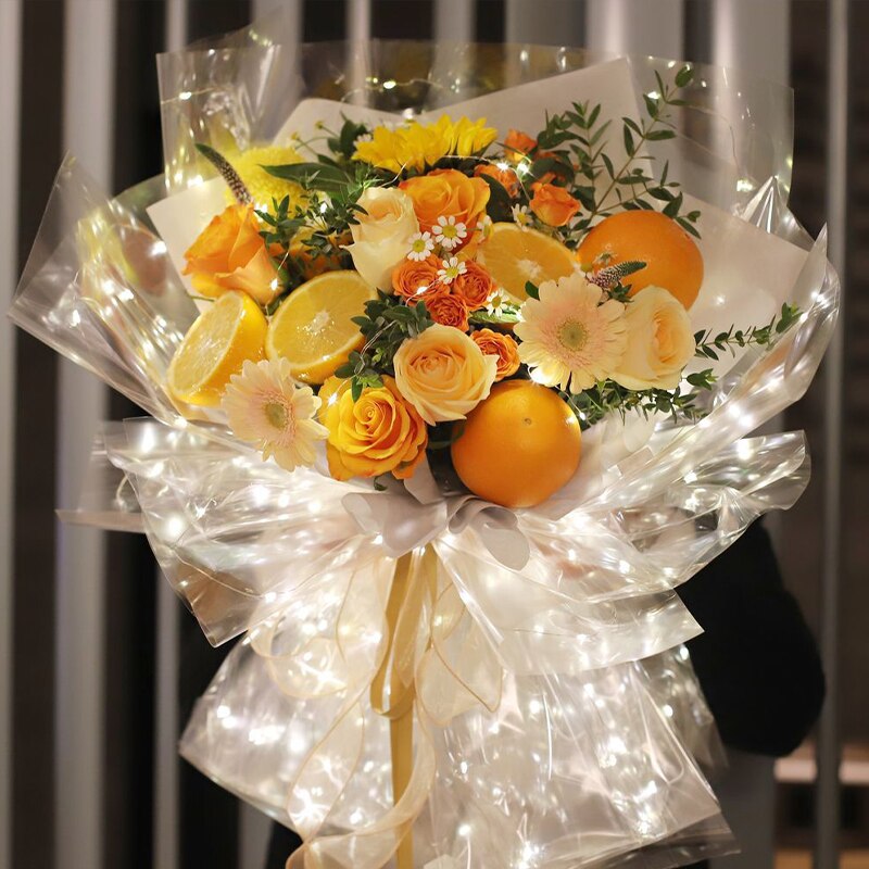 Papel de para envolver flores LED, papel de celofán transparente, a prueba de agua, ramo Floral, manualidades, álbum de recortes, DIY, suministros de floristería