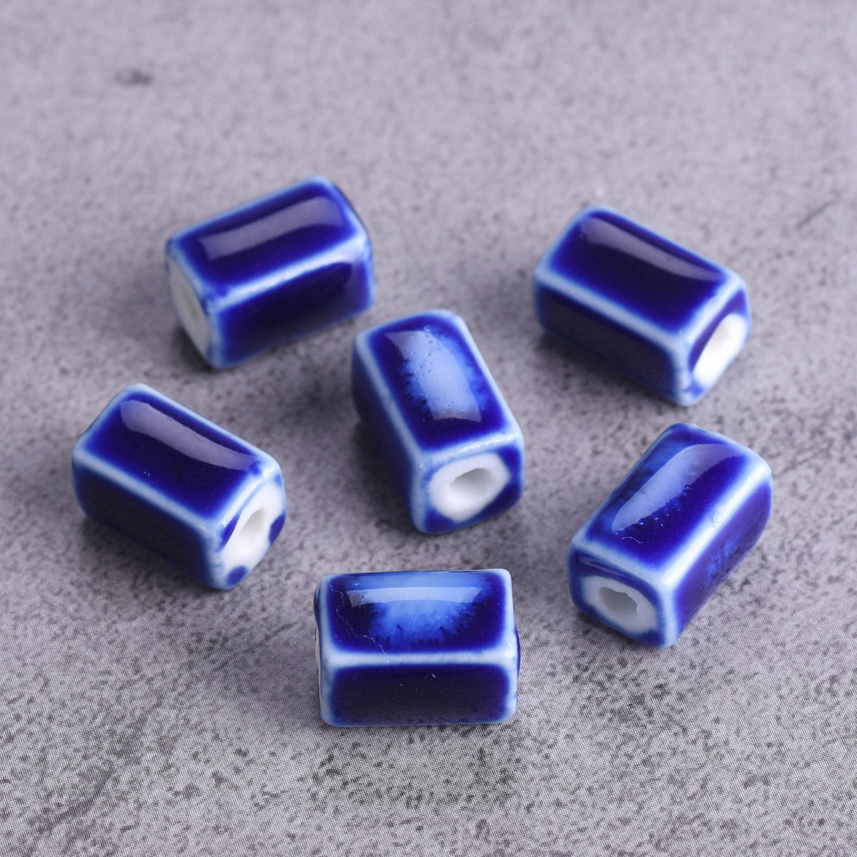 10 pièces Rectangle forme cuboïde 12x8mm fait à la main émaillé émail céramique porcelaine perles en vrac pour la fabrication de bijoux résultats de bricolage: Clair