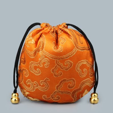 20Stck 11x11cm die Seide Tasche Kordel tasche Mischfarben Halskette Armbinde Perlen Taschen Schmuck Verpackung Weihnachten/ hochzeit Tasche: Orange