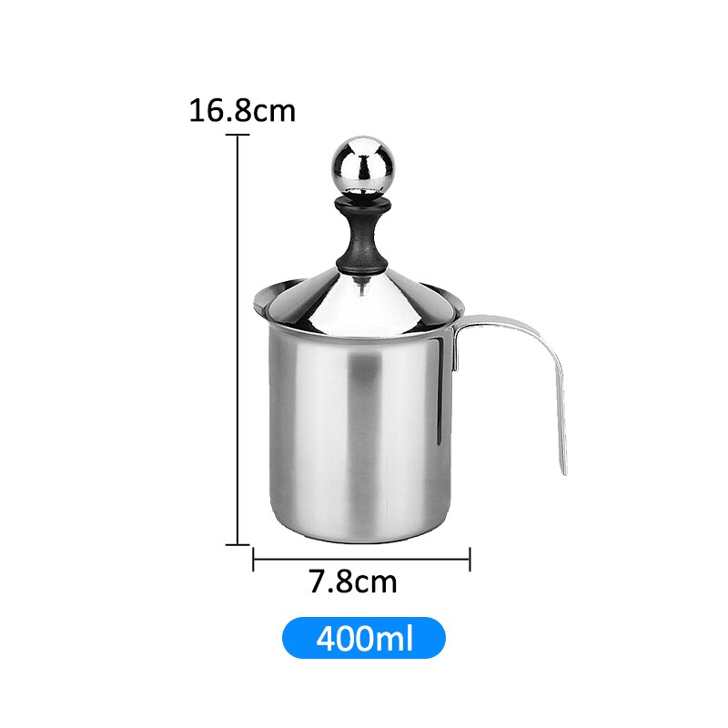 Handmatige Melkopschuimer Rvs Cappuccino Melk Creamer Schuim Mesh Koffie Foamer Creamer Keuken Applicance: 400ml