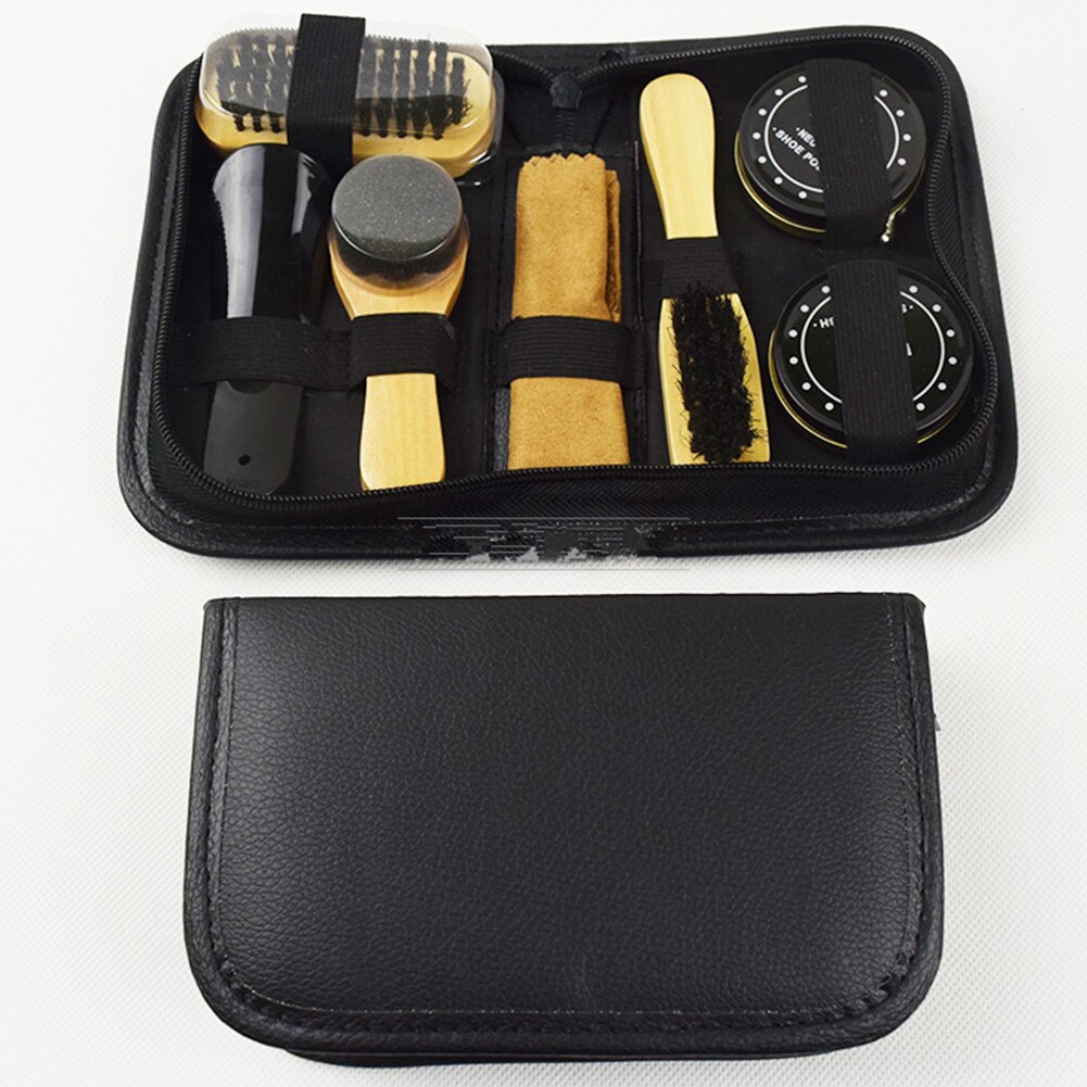 Vaderdag Laarzen Spons Schoensmeer Kit Met Case Schoonmaken Tool Sneakers Doek Kwasten Reizen Care Portable Verjaardag