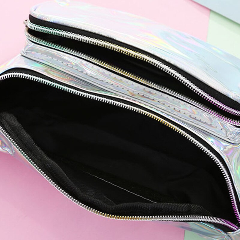 Sac de taille hologramme pour femmes, sac banane brillant, sac à bandoulière, sac à main de voyage meilleure WT