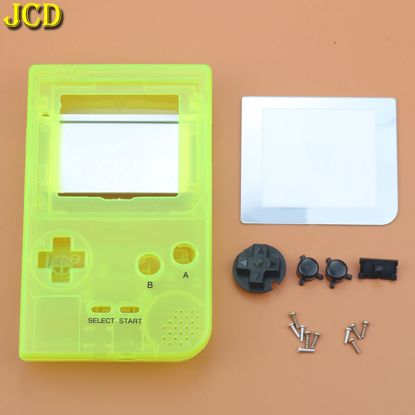 JCD 1PCS Plastic Full Case Cover Housing Shell Replacement for Gameboy Pocket Game Console for GBP Shell Case W/ Buttons Kit: D Luminous Yellow