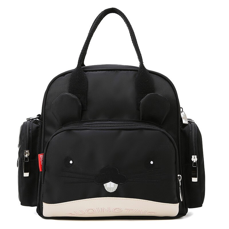 Luiertas Kleine Aantal Multi-Functionele Stijl Mother 'S Tas Hand Lichtgewicht Rugzak Schouder Luiertas: Black and White with Pattern jixiang shu