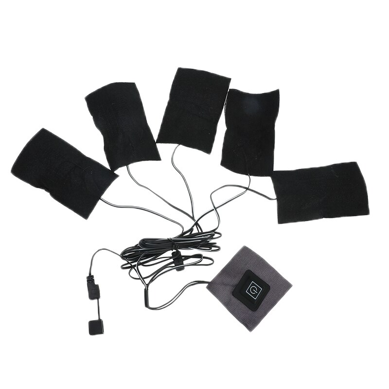 1/8PCS Washable USB Electric Heating Pad Outdoor Themal Warm Winter Heating Vest Pads for DIY Heated Clothing Warm Mobile: 5-in-1