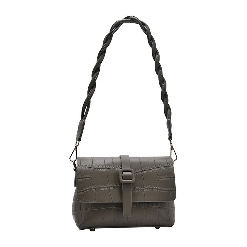 Kleine pu leren crossbodytas met stenen patroon voor dames, handtassen voor dames, schoudertas voor op reis met touwriem