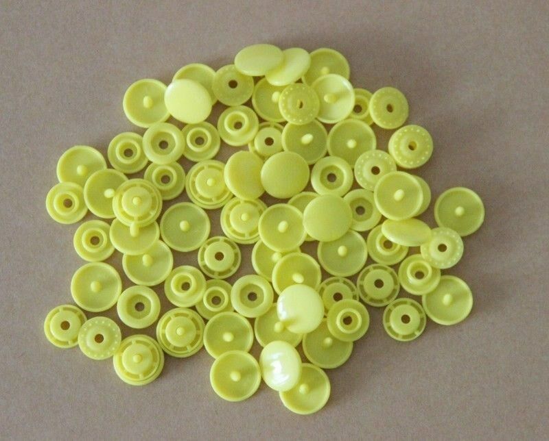 100 sets T3 Round Plastic Snap Buttons Clothes DIY Sewing Accessories Press Button: Gold