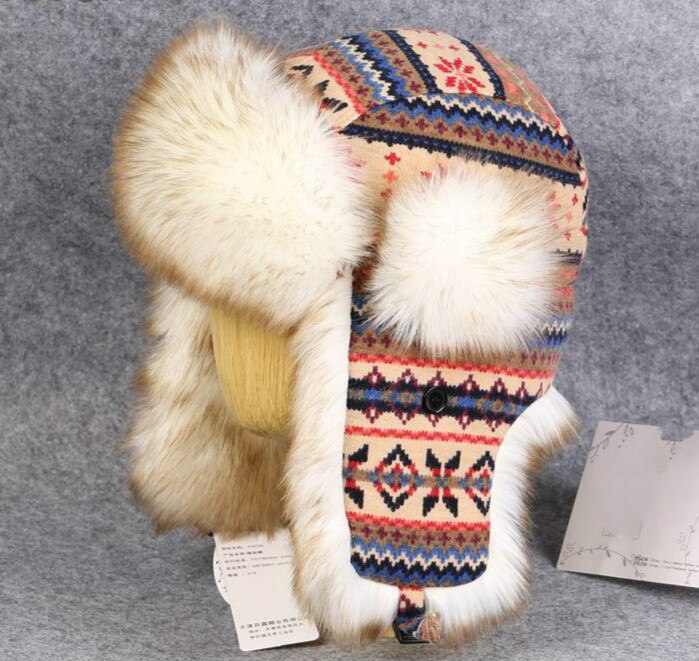 Winter Women Warm Russian Ushanka Hat Trapper Cap Knitting Bomber Hats