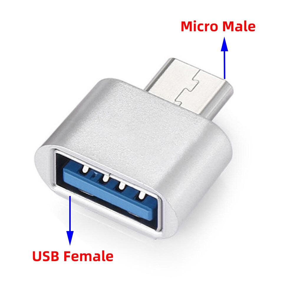 Mini OTG Cable USB Adapter Micro USB / Type C to USB Converter for samsung xiaomi Tablet PC Android MP3 U Disk Reader Connector: Micro Silver