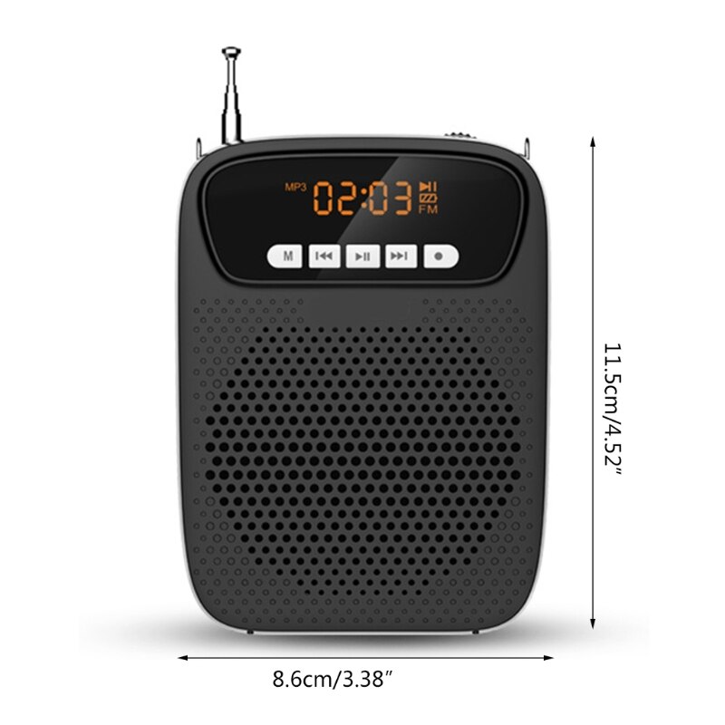 Mini amplificatore vocale ricaricabile portatile leggero da 15W con microfono per cuffie