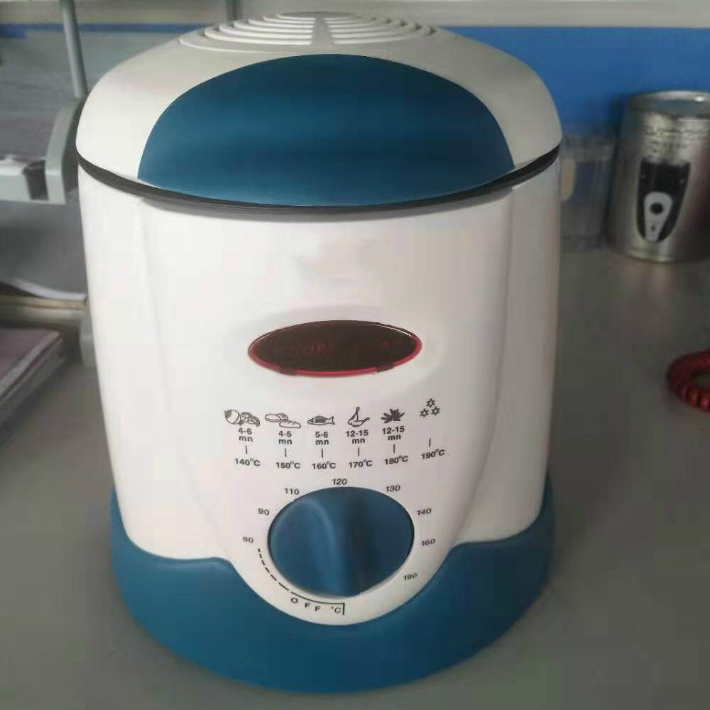 Sartén multifuncional sin humo, Mini freidora eléctrica de aceite de 0.9L, horno de patatas fritas, pollo a la parrilla, máquina de olla de pescado fritado, UE: US