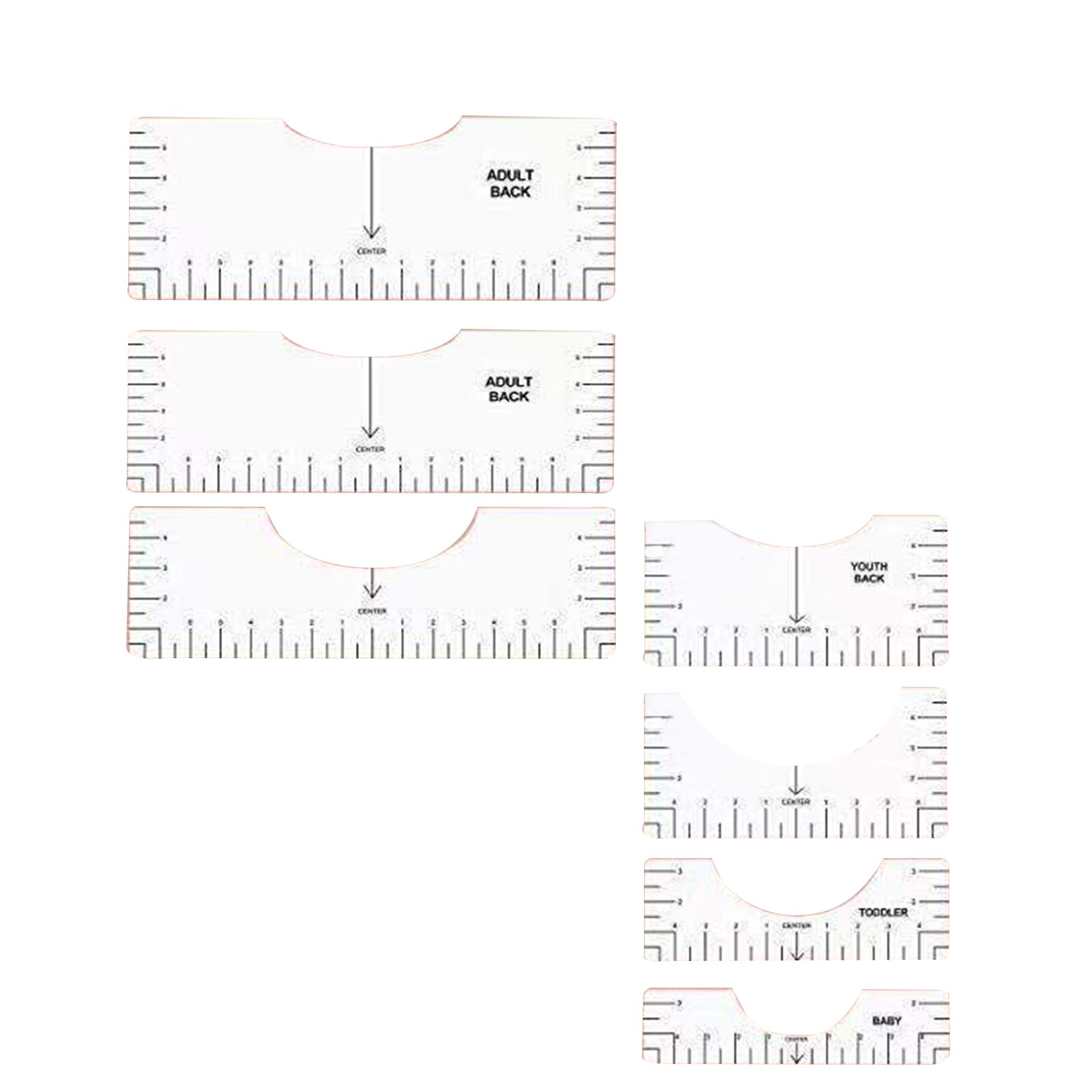 T-Shirt Alignment Ruler Craft Ruler with Guide Tool for Drawing Template Craft Tool Sewing J2Y: transparent D