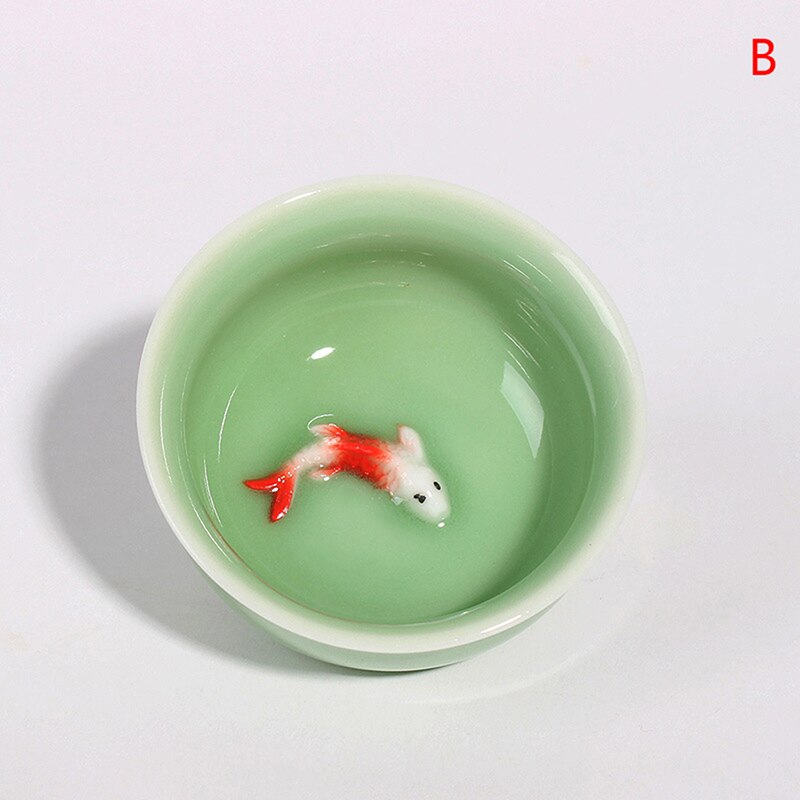 1PCS Chinese Tea Cup Porcelain Celadon Fish Teacup Set Teapot Drinkware Ceramic China Kung Fu Tea Set Ceramic Cup Chinese