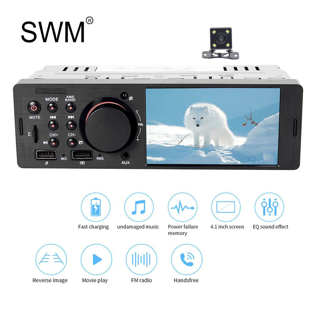 1 Din Car Radio Stereo Autoradio Auto Radio Para Coche USB Bluetooth Handsfree MP5 Player Reverse Image Car Stereo 1din Radio: Car Radio with Cam 1