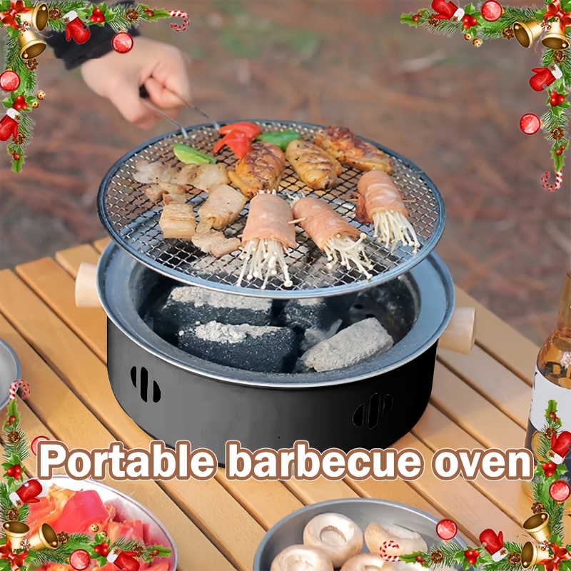1 kullgrill i rustfritt stål, bærbar utendørsgrill, brukervennlige piknikutstyr, ideell til jul