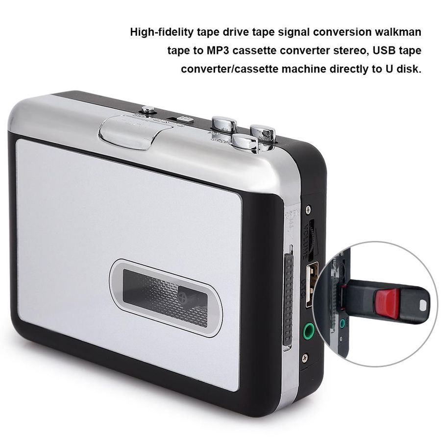 231 Stereo Cassette Player USB2.0 Flash Disk Tape to MP3 Converter Adapter Automatic Rewinding