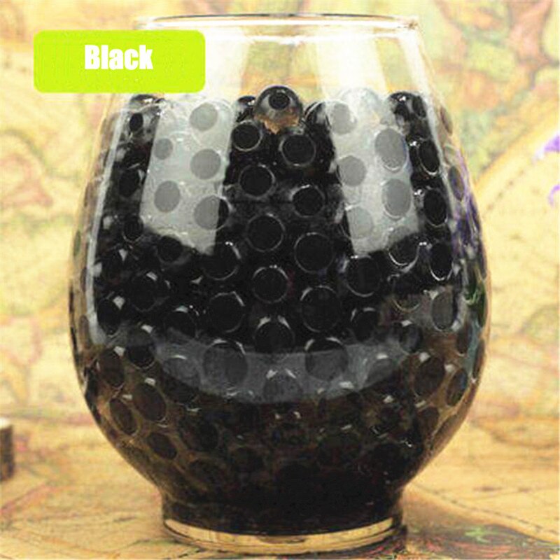 Cuentas de agua de polímero de hidrogel para decoración de boda, bolas de agua para cultivo, decoración con macetas y barro para el hogar, 1000 Uds., 7zSH760: black