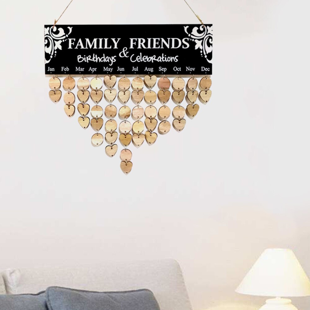 DIY Wood Family & Friends Calendar Birthday Reminder Calendar House Calendar Hanging Decoration DIY Family & Friends Calendar