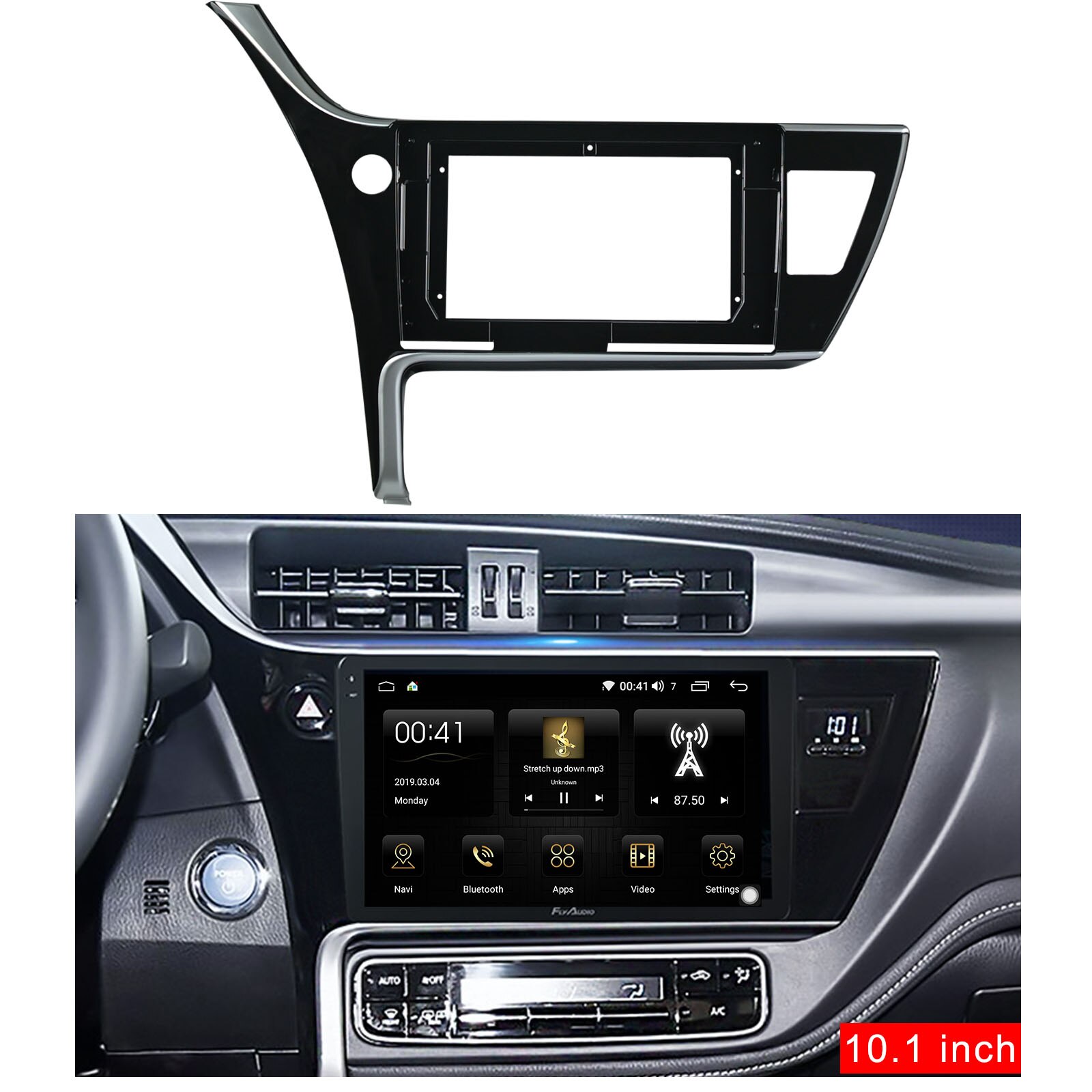 Panel adaptador de marco de dvd para coche, instalación de montaje en tablero, 10,1 pulgadas, 2DIN, para TOYOTA COROLLA , rueda izquierda