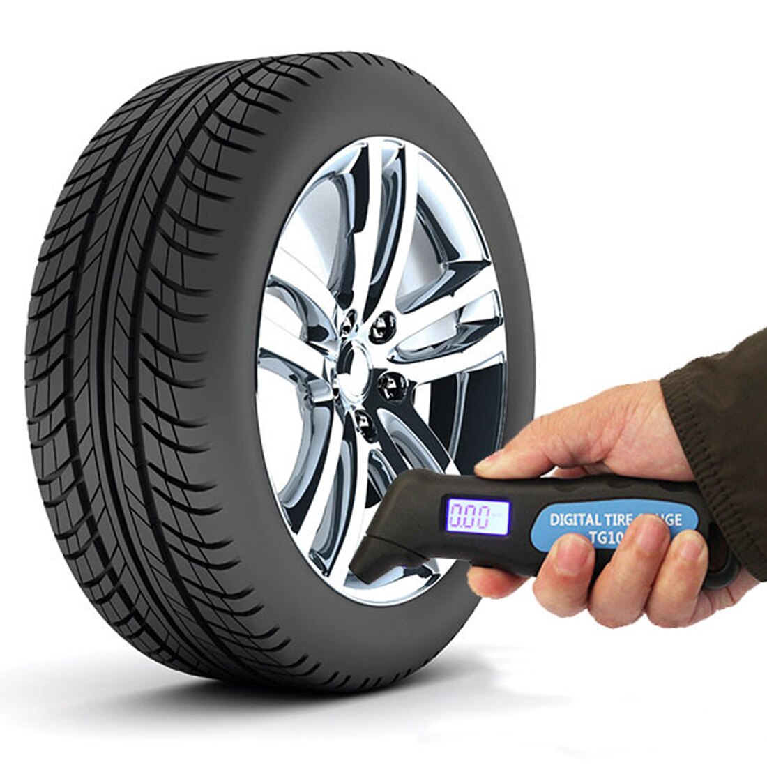 Digitale Auto Band Band Lcd Display Air Manometer Meter Manometer Barometers Tester Voor Auto Vrachtwagen Motorcycle Bike