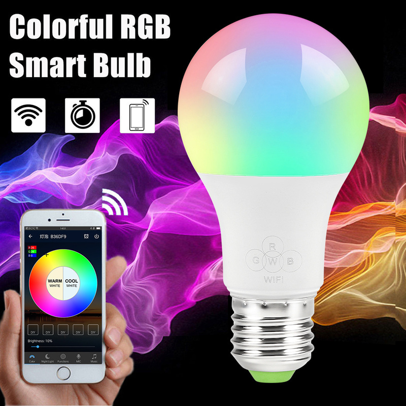 E27 Smart WIFI Bulb 4.5W Dimmable LED Bulb Light Bulb Works with Alexa Google Home Multicolor Wake-Up Lights APP Remote Control