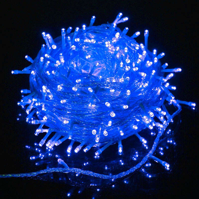 50M/400 LED Fee LED Schnur Licht Girlande draussen Wasserdicht Schnur für Weihnachten Weihnachten Hochzeit Licht Dekoration: Blau / 52M 400LED