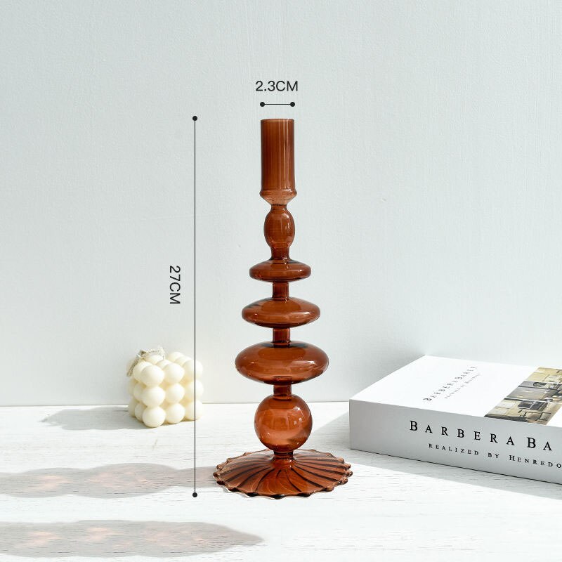 Candle Holder Home Decor Vase Glass Candle Holder Stand European Room Decoration Accessories Wedding Decoration Candlestick: I