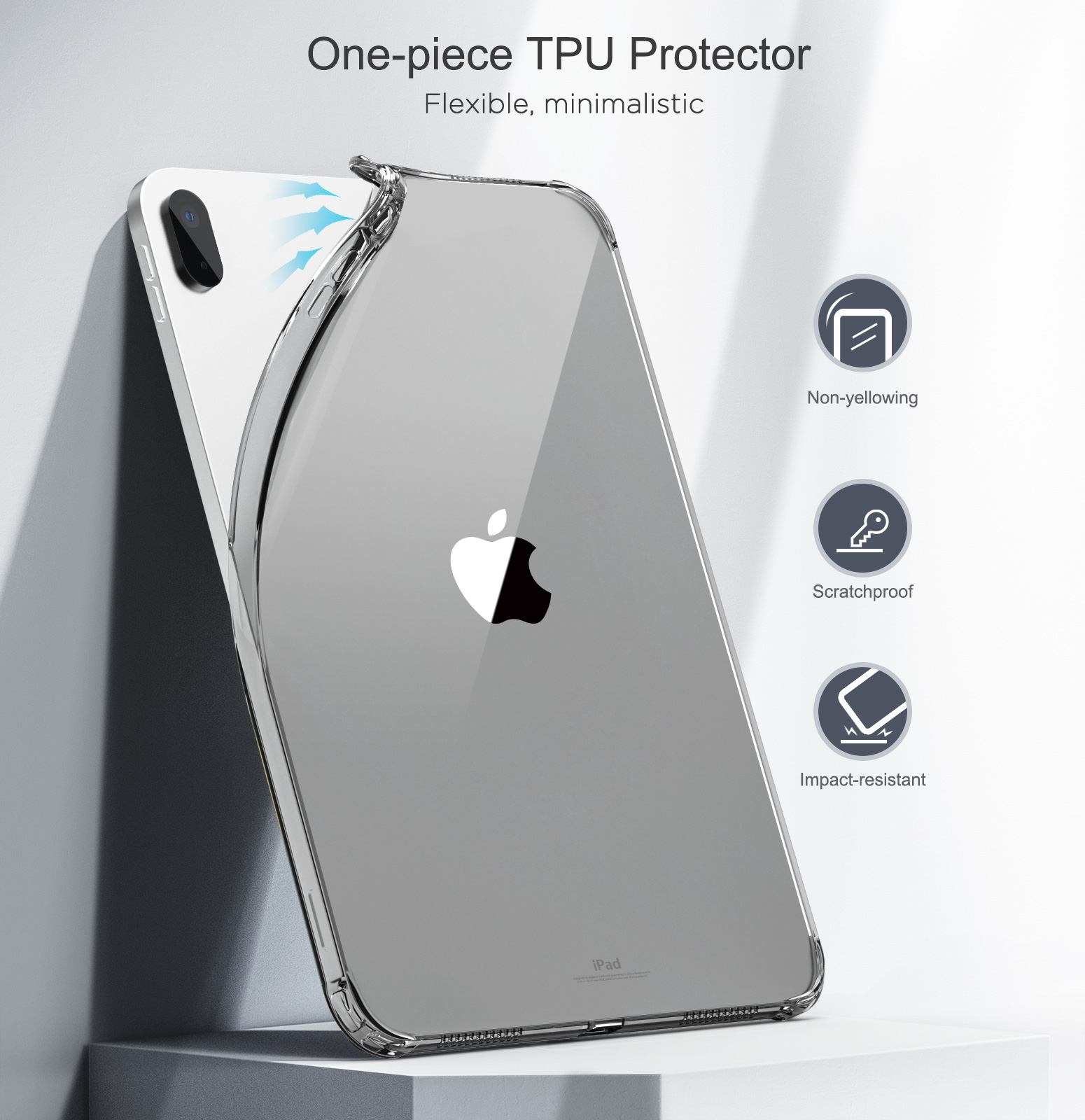 Doorzichtig hoesje voor iPad (A16) 11e generatie 2025 11 inch Lichtgewicht zacht TPU voor iPad 10e generatie 2022 10,9 inch