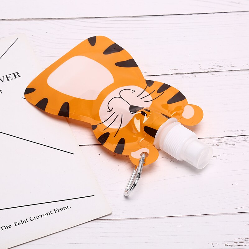 Bolsa plegable con dibujos de animales para beber agua, botella de bebida de viaje, segura para niños, , 22,2 cm * 13cm, 1 ud.